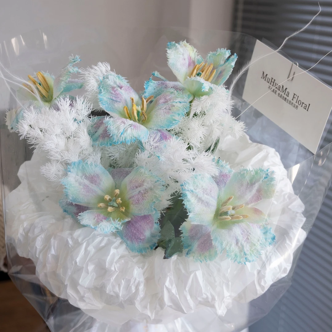 【火爆推荐】5朵冰雪皇后郁金香花束，送定制手拎袋