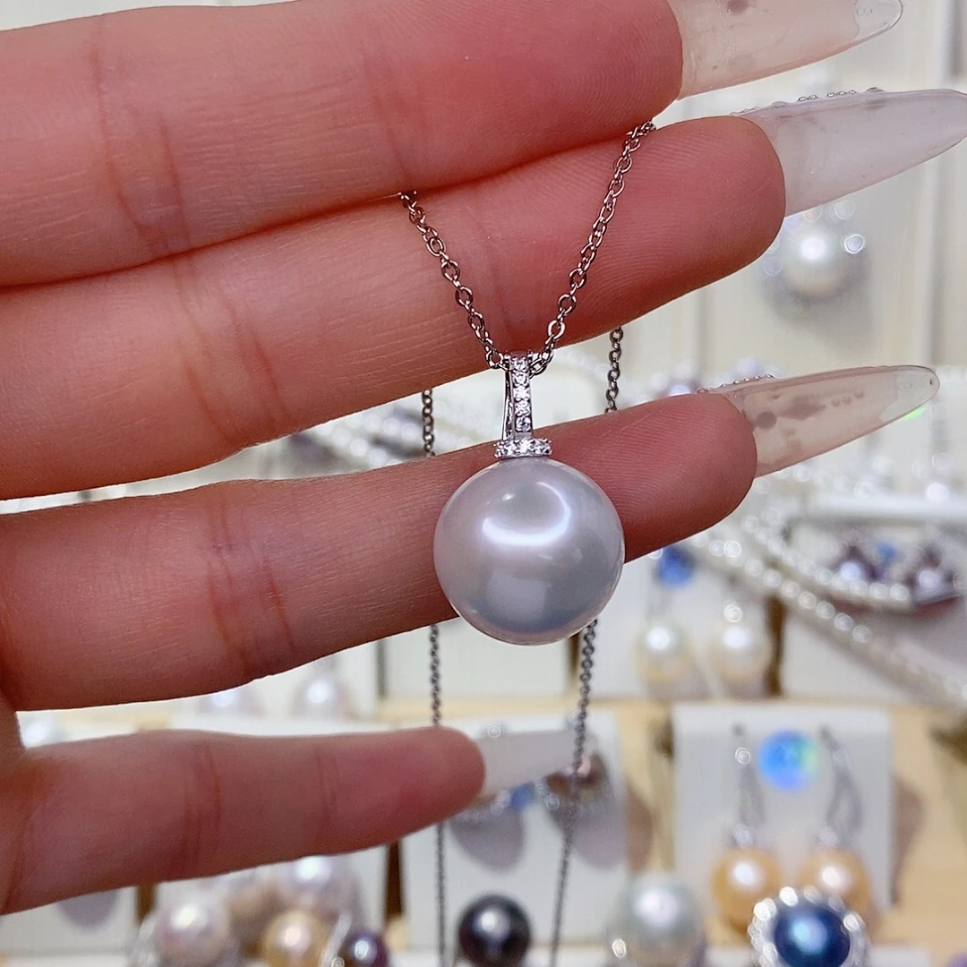 雨***山淡水珍珠吊坠(赠链)银S925镶嵌14➕