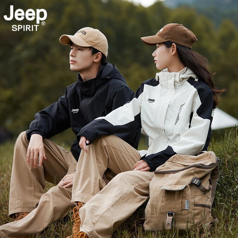 JEEP SPIRIT吉普冲锋衣三合一两件套抓绒内胆男女登山外套