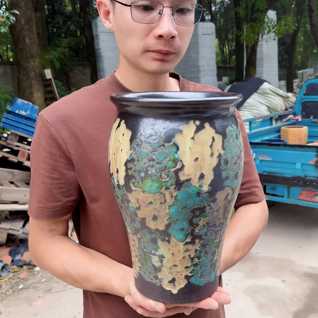 紫砂花盆口20高31（一个姹寂美人鱼