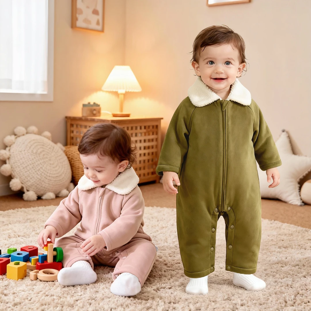 【潘先生高定】复古翻领麂皮绒婴儿衣服