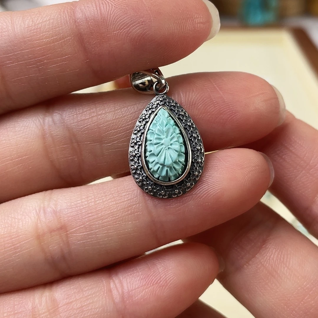 绿松石银S925镶嵌配饰