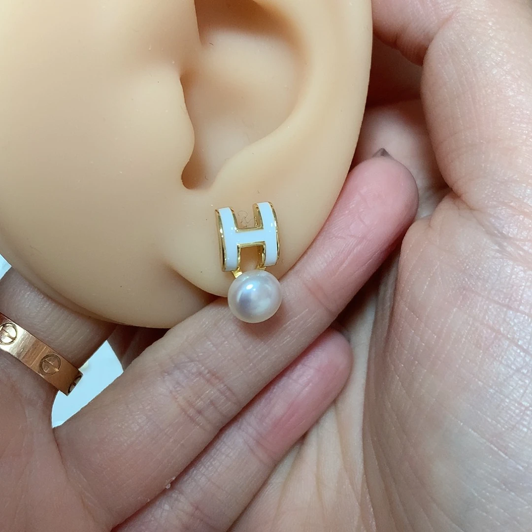 淡水珍珠耳饰合金