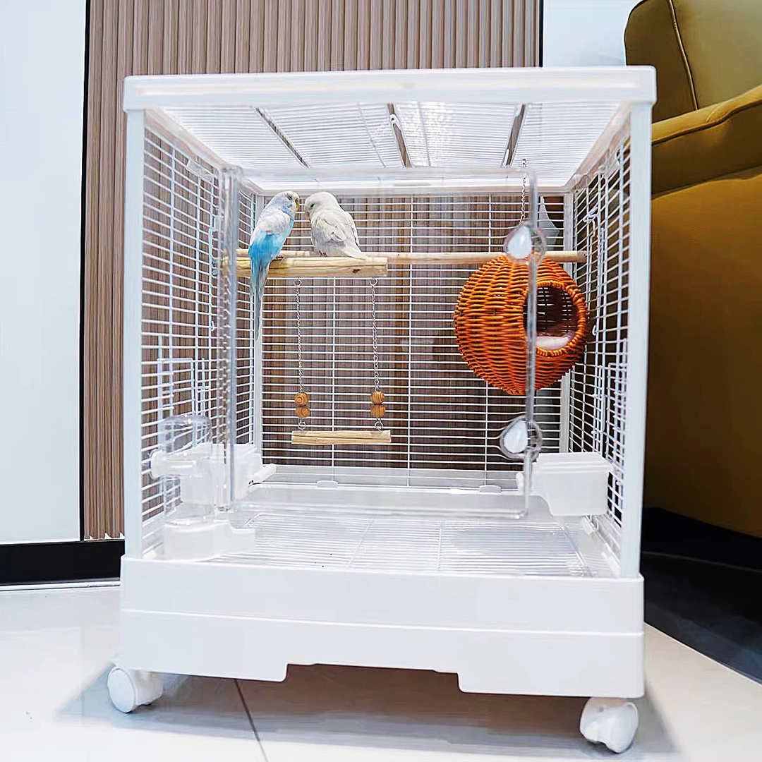 鹦鹉笼子家用全景白色鸟笼横丝大号490型玄凤牡丹小太阳虎皮笼子