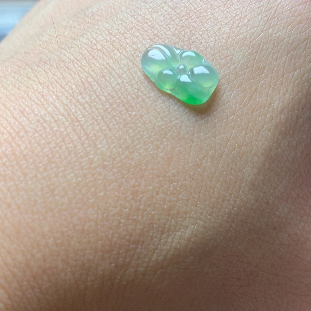 颈饰未镶嵌翡翠小荷叶 镶嵌件