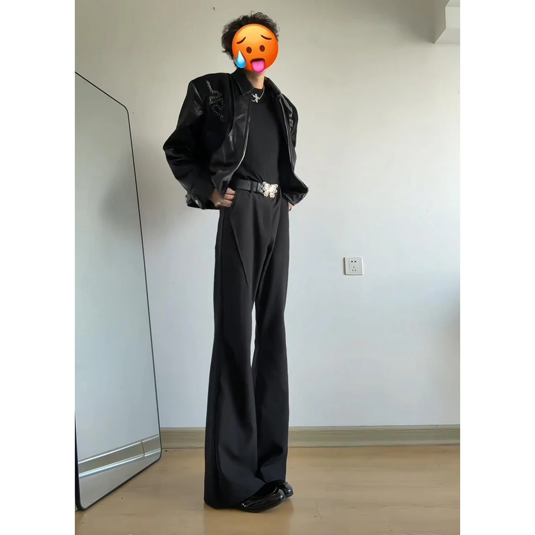 微喇弯刀cleanfit西裤男高级感垂感修身显瘦裤子高个子加长西装裤