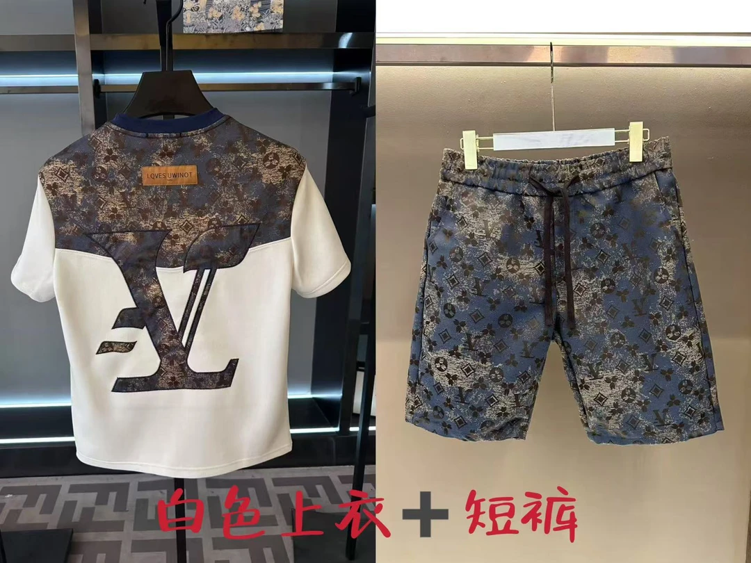 男士春夏新款潮流百搭修身时尚套装K116