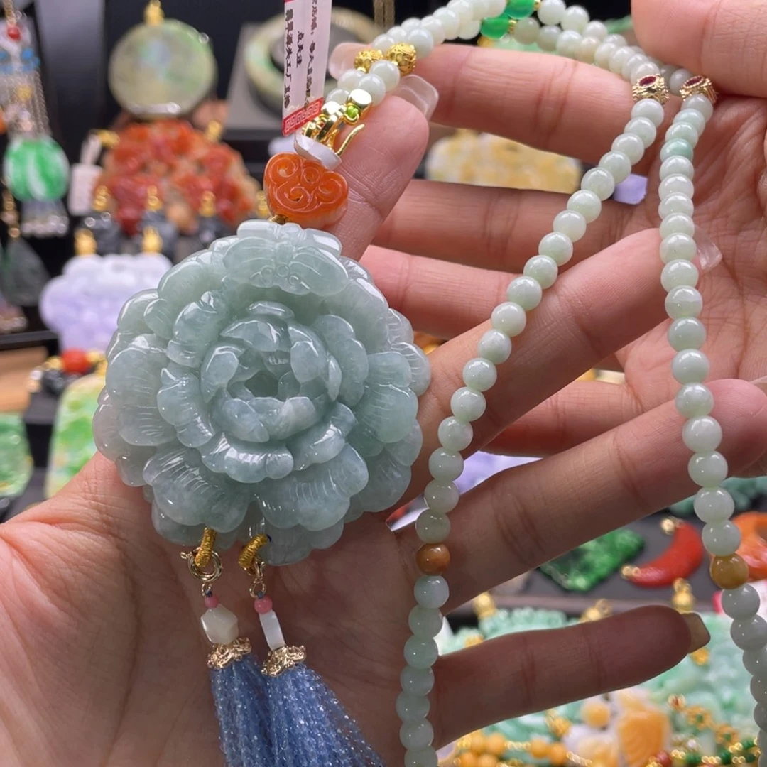 翡翠未镶嵌颈饰代编织