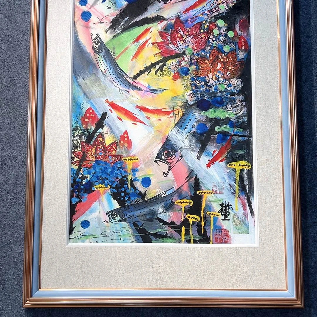 国画纯手绘画心原创