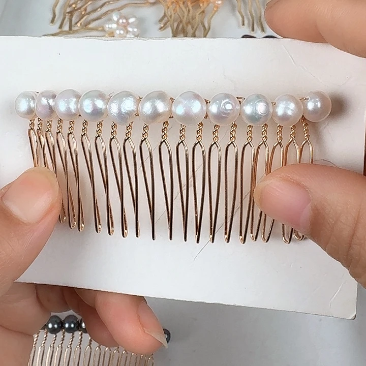 淡水珍珠发饰未镶嵌