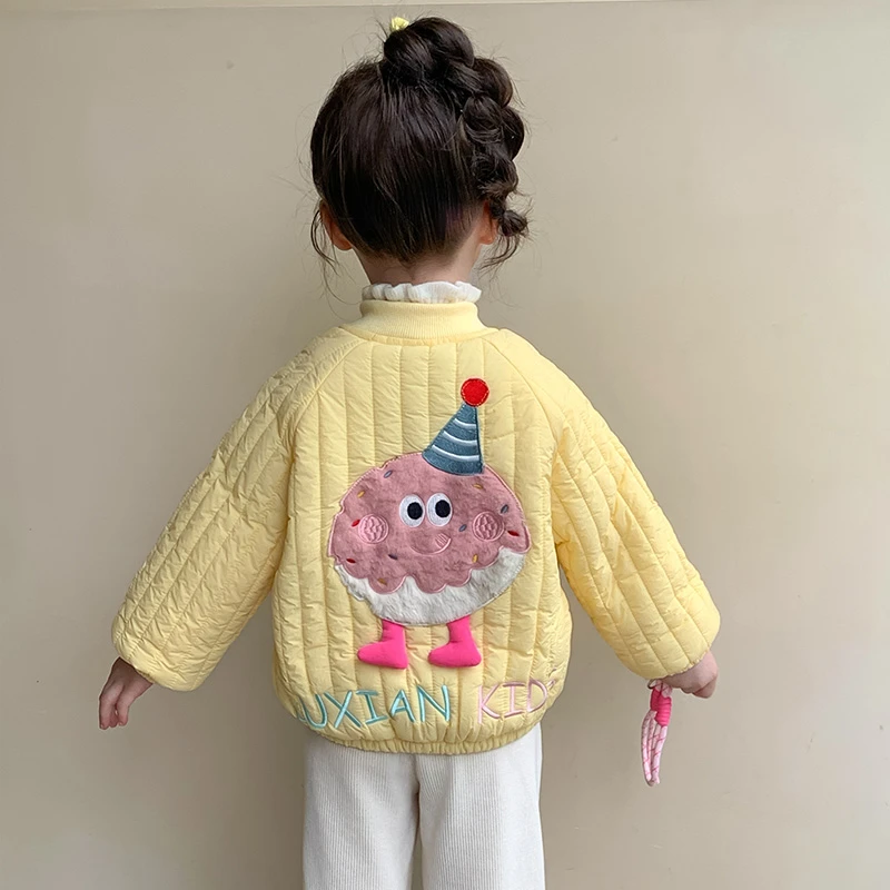 女童加绒外套儿童秋冬装新款韩版洋气棒球服宝宝冬季休闲夹克上衣