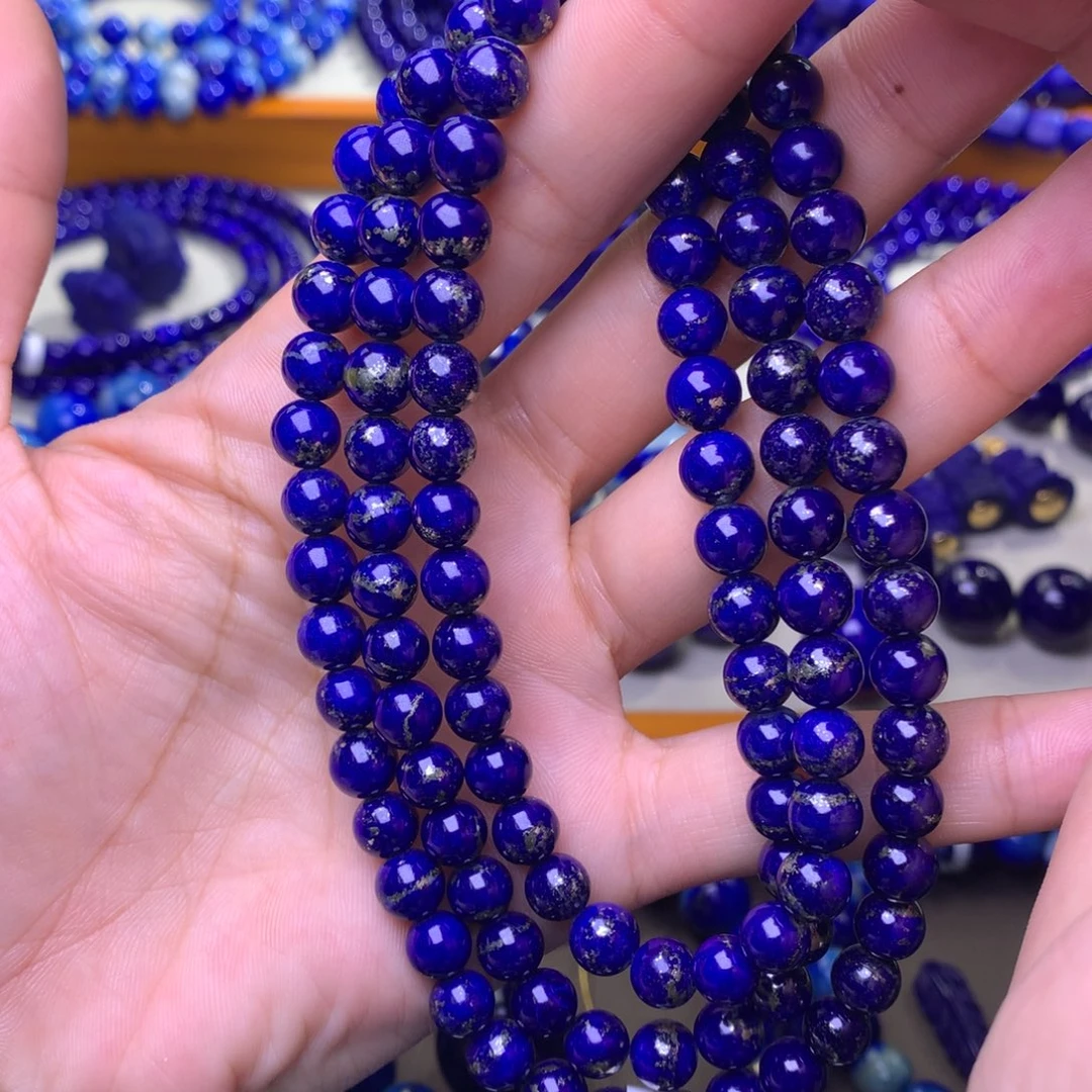 青金石未镶嵌手串7mm