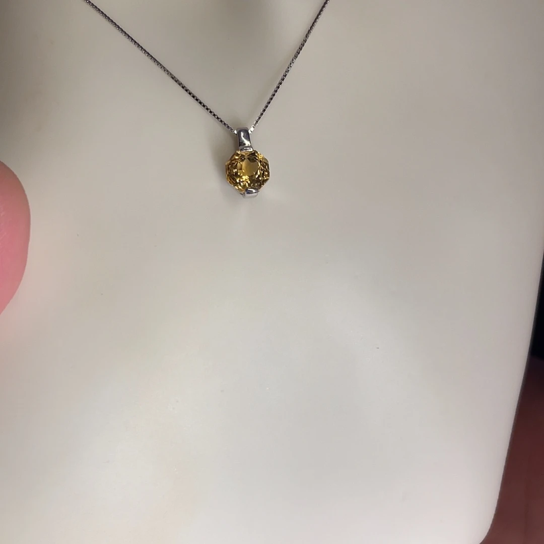 吊坠(赠链)银S925镶嵌黄晶