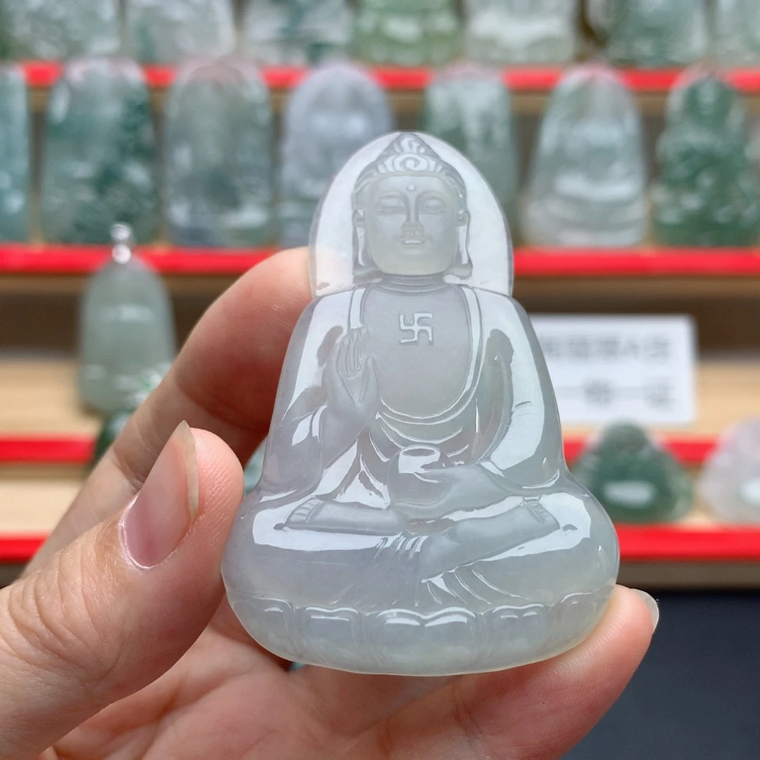 翡翠未镶嵌颈饰阿弥陀佛