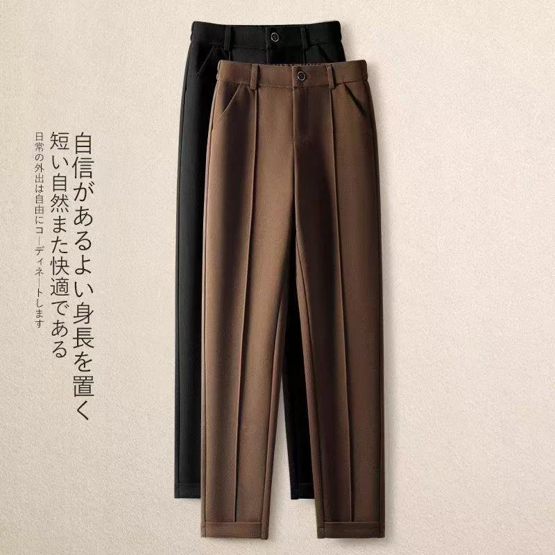 九分毛呢小个子哈伦裤女秋冬新款高腰显瘦西裤烟管裤爆款萝卜裤子