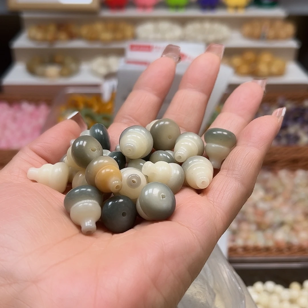 手串菩提根/象牙果瑕疵飘绿大葫芦20颗有裂