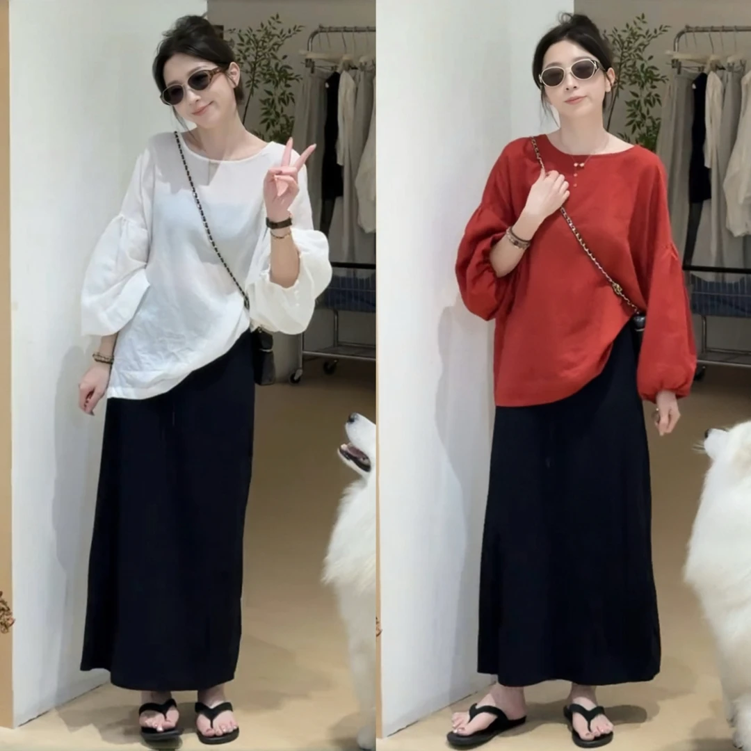 巨好看的夏装一整套慵懒风时尚休闲减龄防晒长袖上衣半身裙两件套