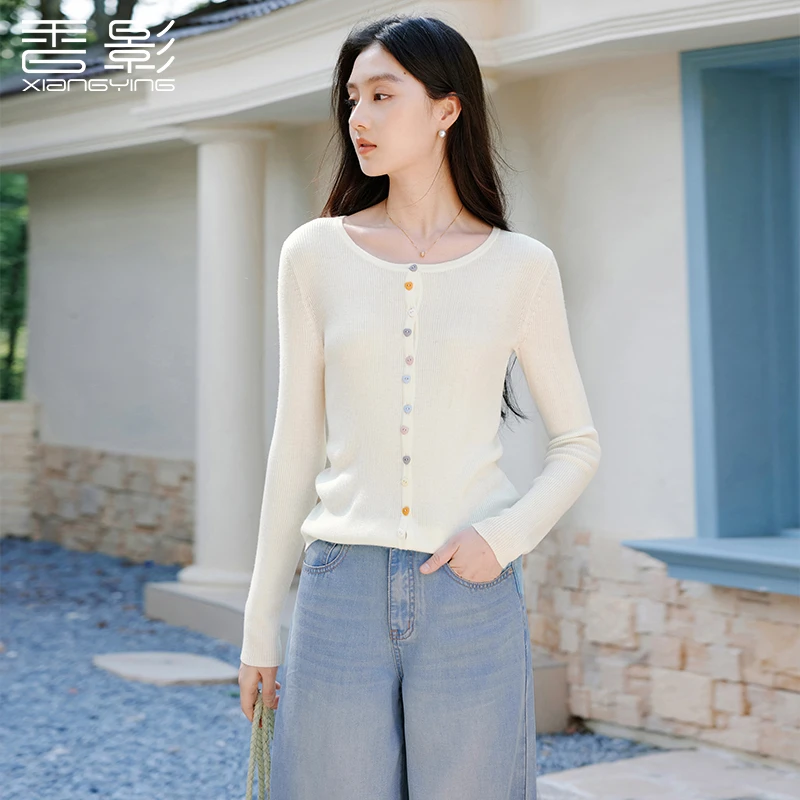 【直播专享】M65A075针织衫 香影薄款针织衫女秋季新款t恤独特漂