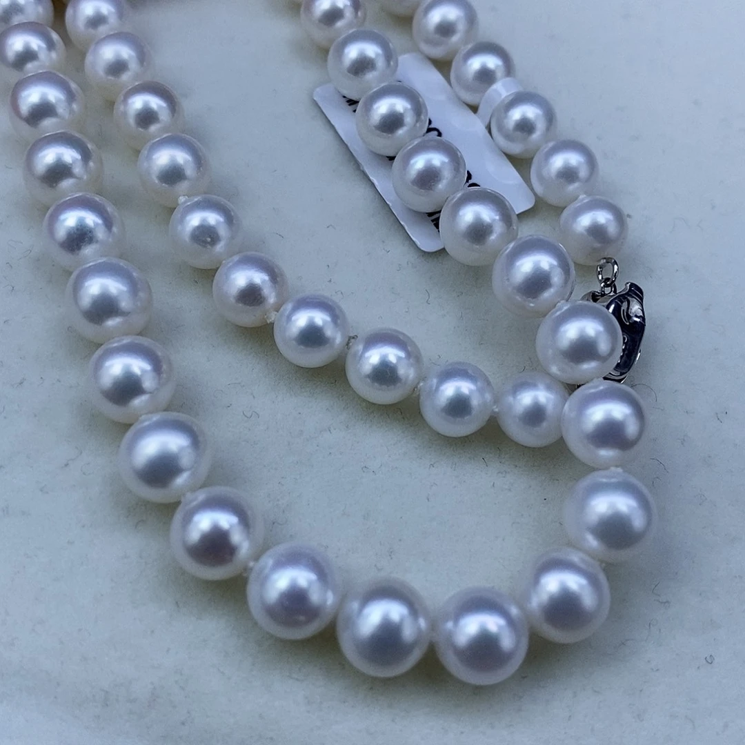 淡水珍珠颈饰银S925镶嵌➕8高品极光