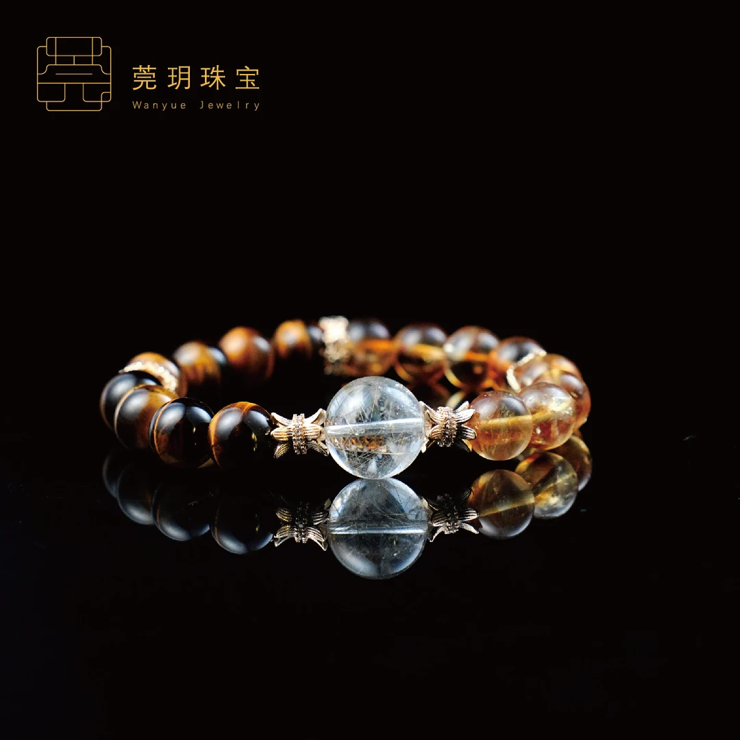 【烛泪】虎眼+黄塔水晶 百搭手串（天然珠宝多样性发）