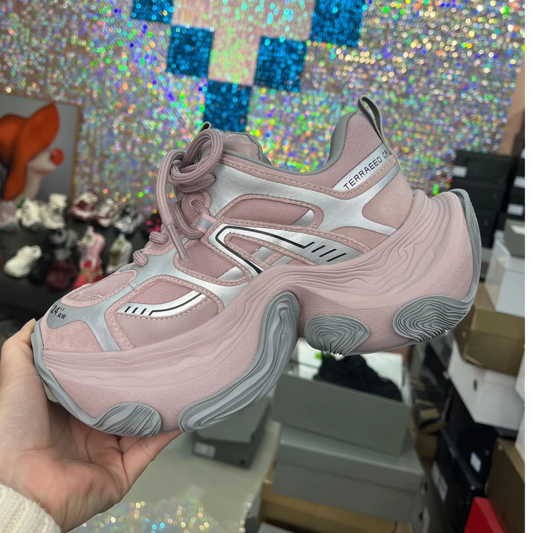 （1613-18）四季款落樱粉唯美真皮老爹鞋女广州原创设计潮鞋厚底