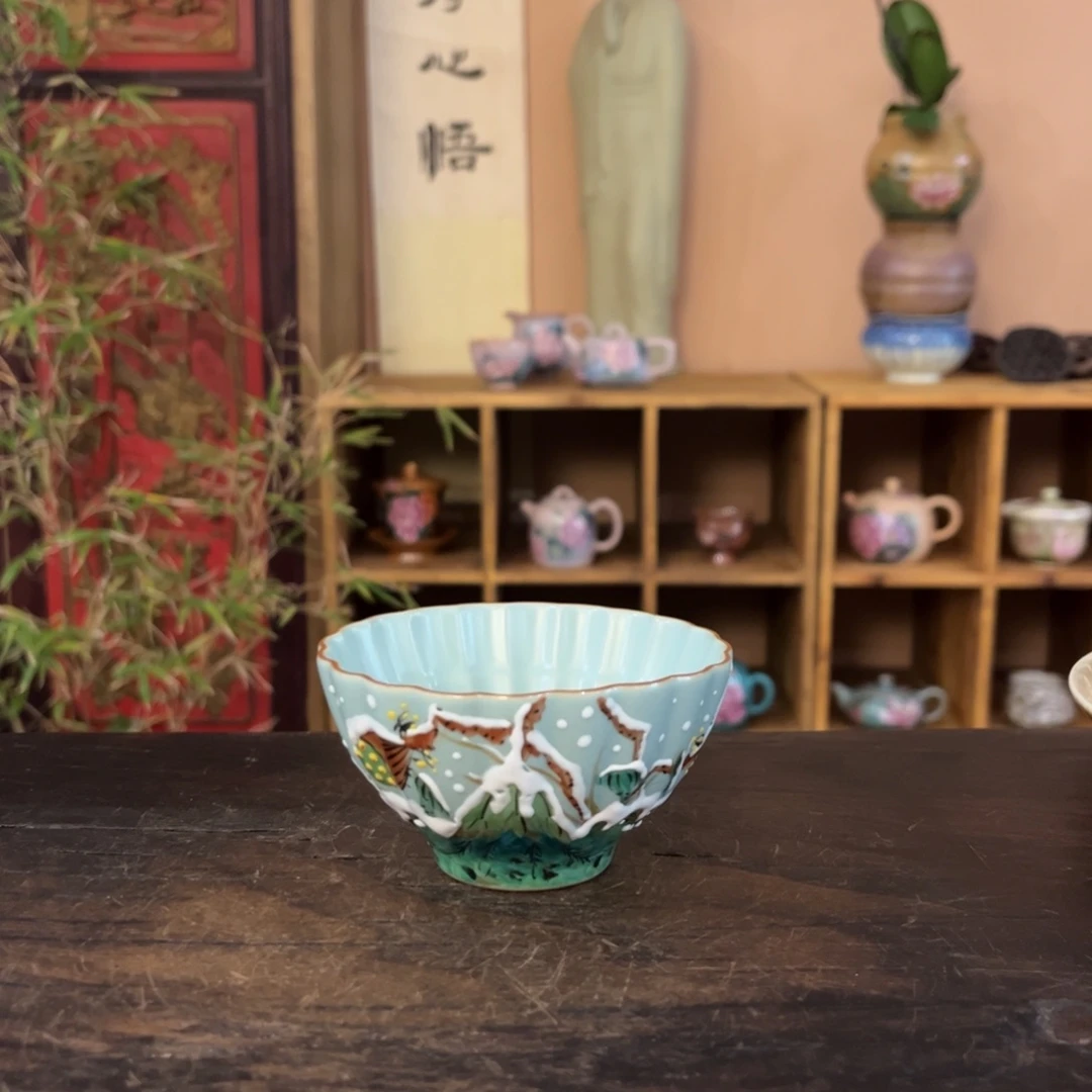 柴烧纯手工手绘陶瓷