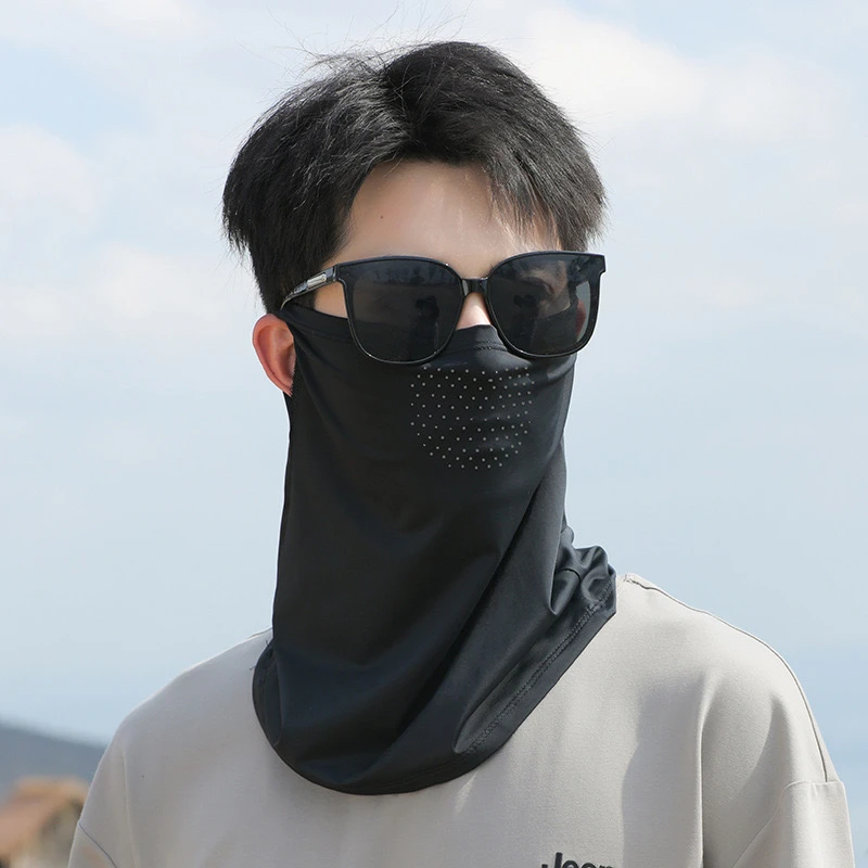 夏季男女同款防晒面罩钓鱼骑行遮脸护颈防紫外线运动冰丝挂耳头巾