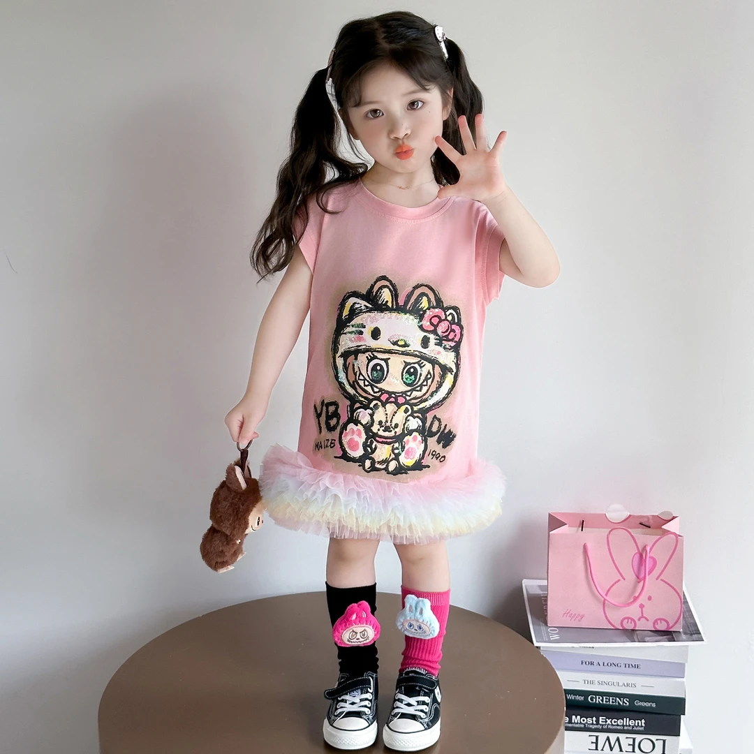 labubu女童宝宝裙2025新款儿童夏装拉布布裙子洋气女孩夏季公主裙