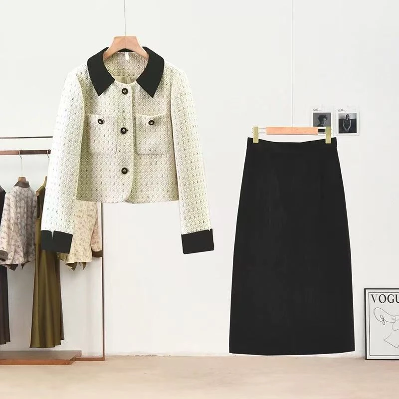 【PT001】气质名媛休闲风时尚套装半裙套装显瘦气质高腰时尚上衣