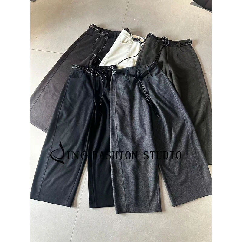 JING2025冬季新款116高腰直筒裤宽松百搭休闲长裤保暖女裤