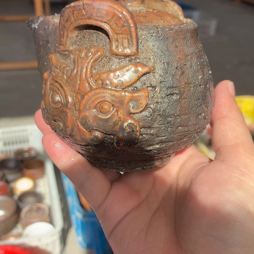 陶园柴烧，精品高货650泥纹