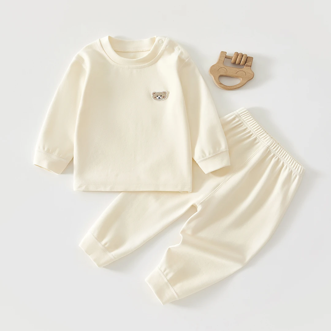秋冬婴童舒绒【素版-小熊】包屁衣+分体套装