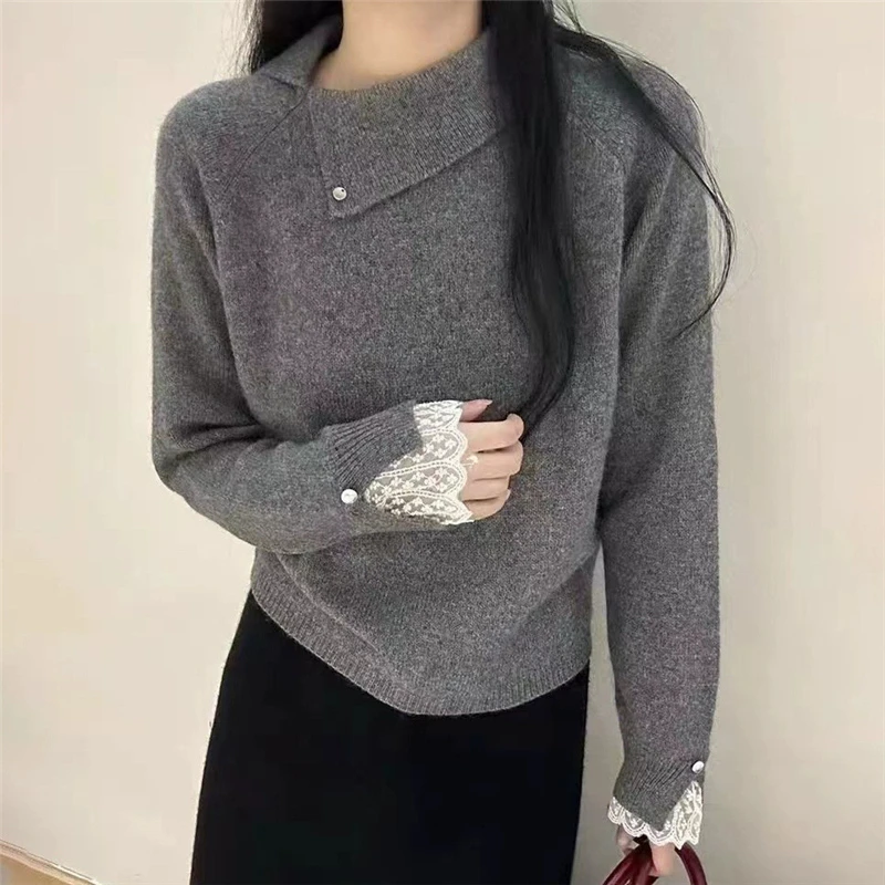 秋冬女士斜肩毛衣女款2024新款冬季爆款内搭可外穿针织打底衫女