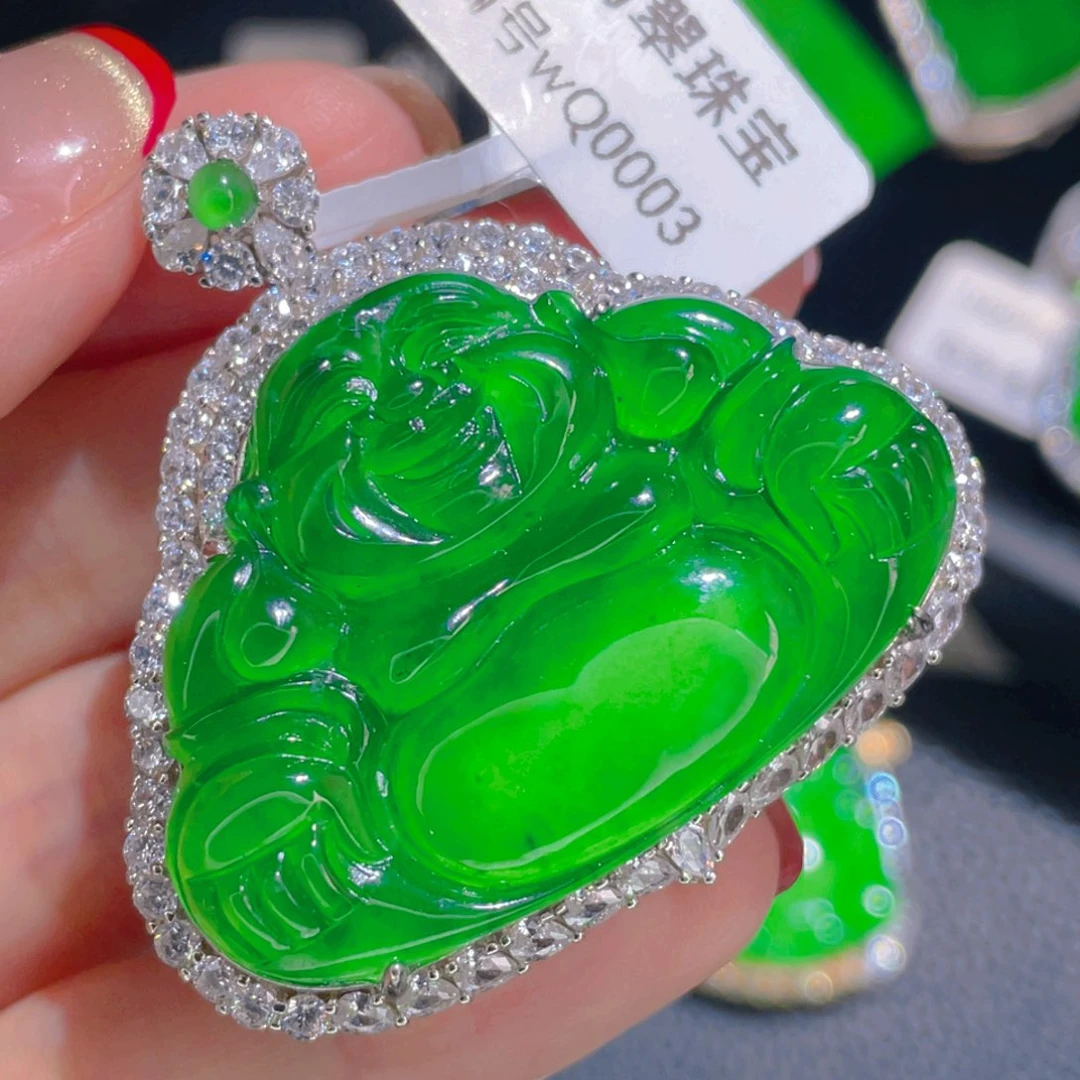 翡翠吊坠(不含链)银S925镶嵌