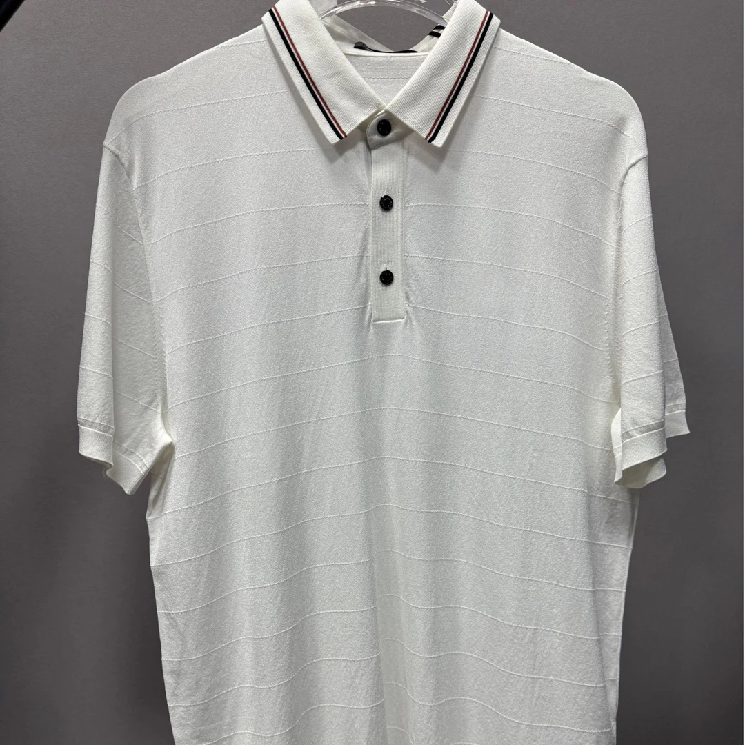 夏季男士纯色镶钻POLO衫
