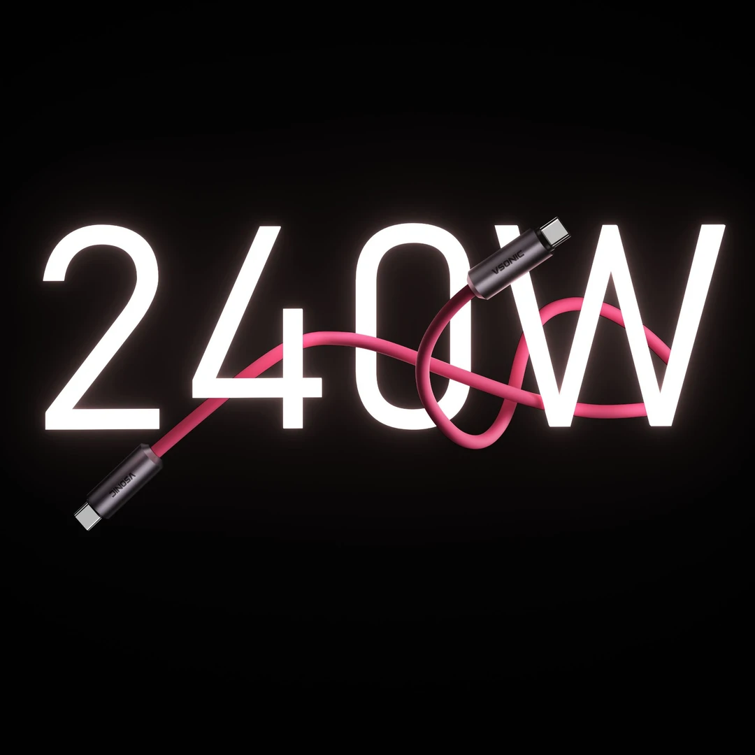 VSONIC 超顶配240瓦超级快充数据充电线 适配苹果安卓全设备充电