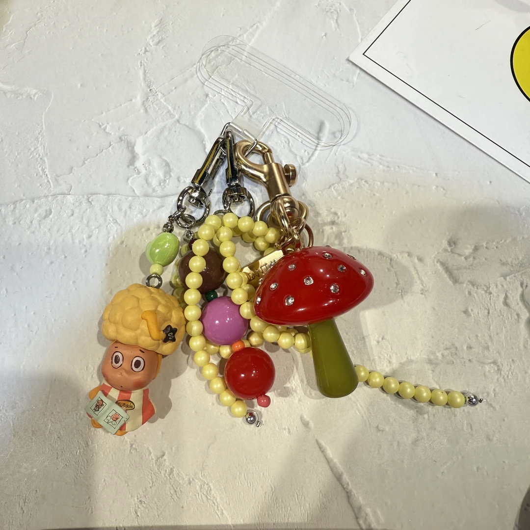 宁宁家蘑菇手机链一套