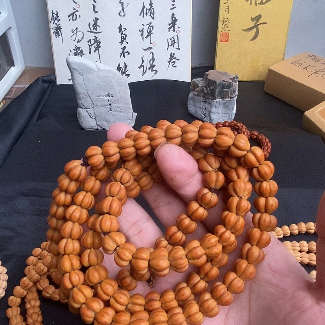 吊坠桃核五福子长串，108+12