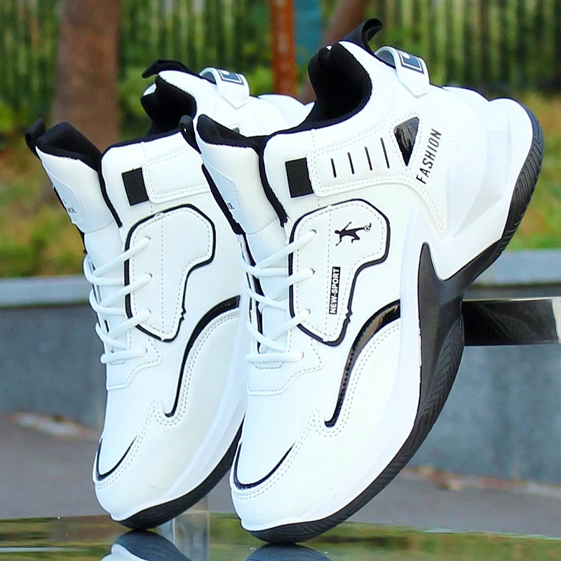 篮球鞋男鞋秋冬款皮面防水中帮鞋防滑耐磨运动鞋百搭减震跑步鞋子