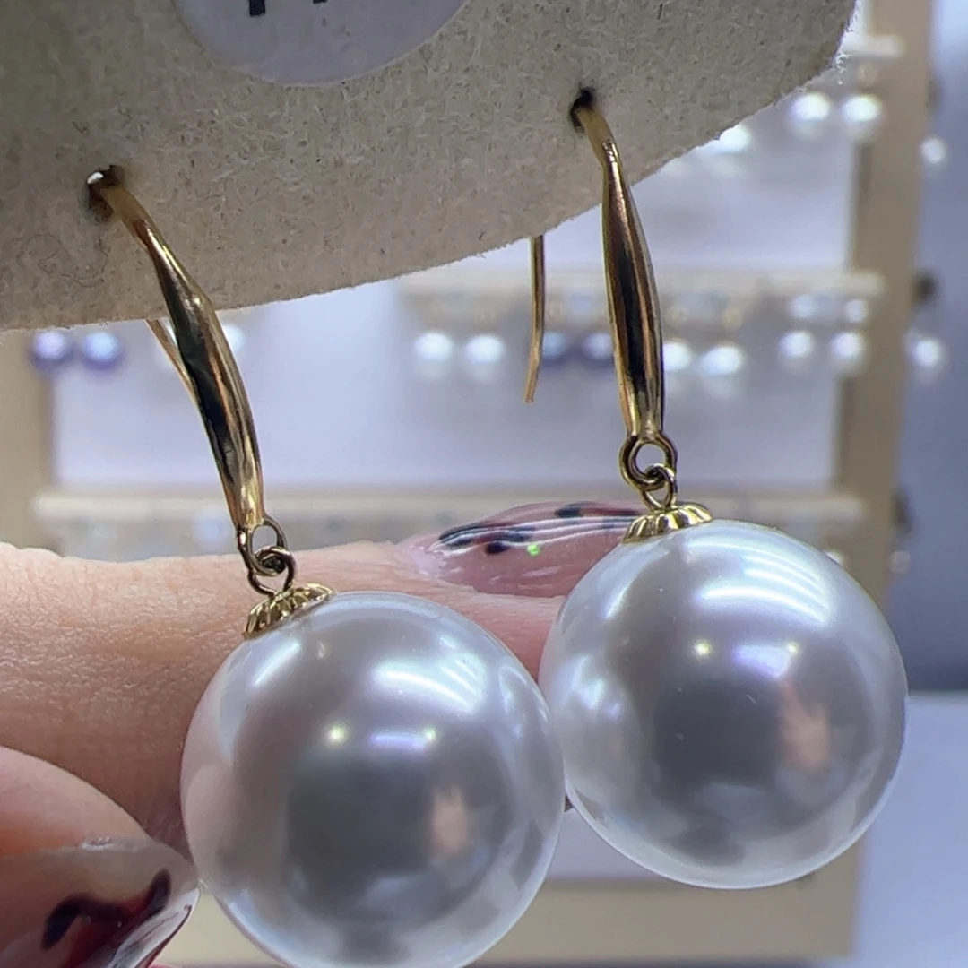 淡水珍珠耳饰18K金镶嵌