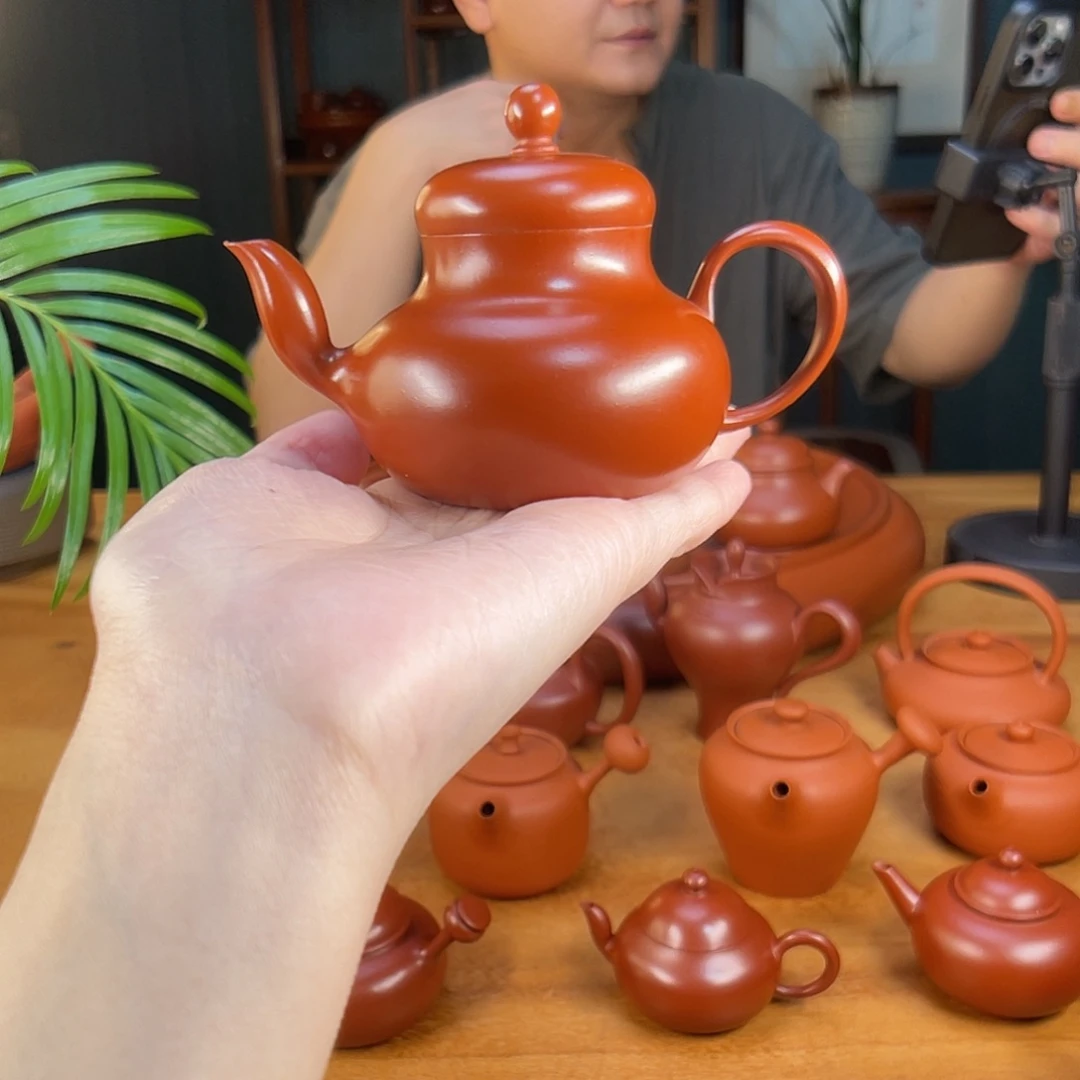 油***籽紫砂茶壶思婷朱泥大红袍100cc左右