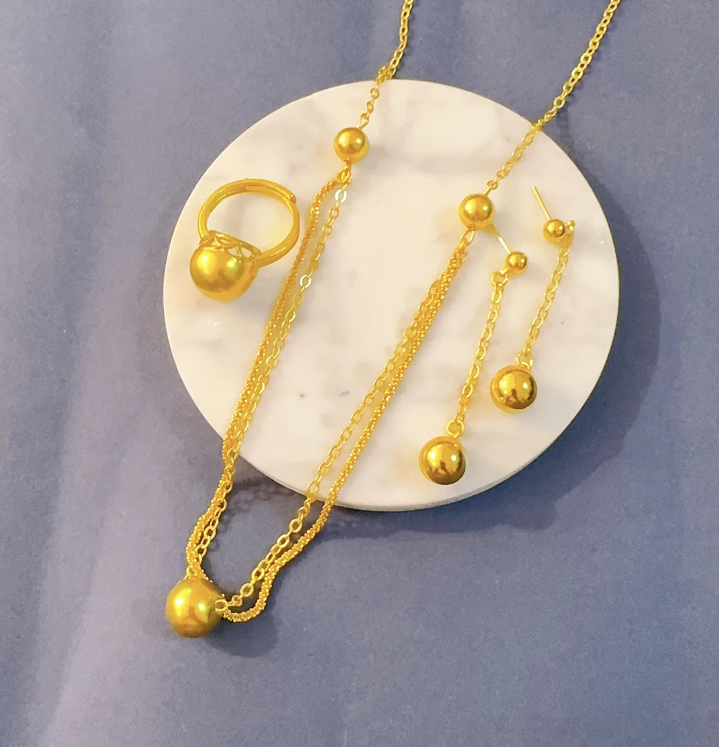 铜合金项链 铜合金 629号 双层项链 三件套nipal