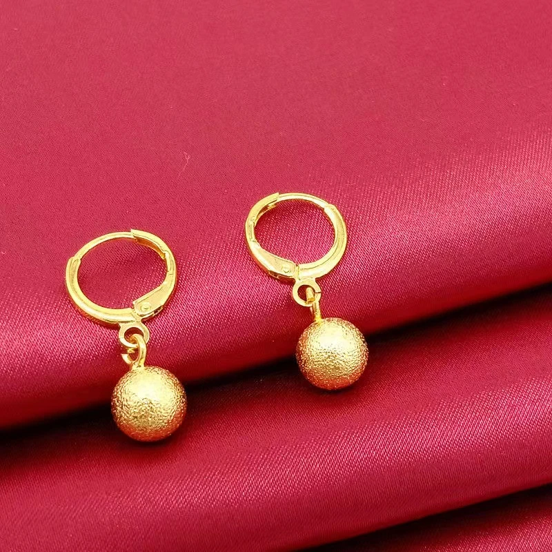 简约百搭磨砂转运珠耳球耳环