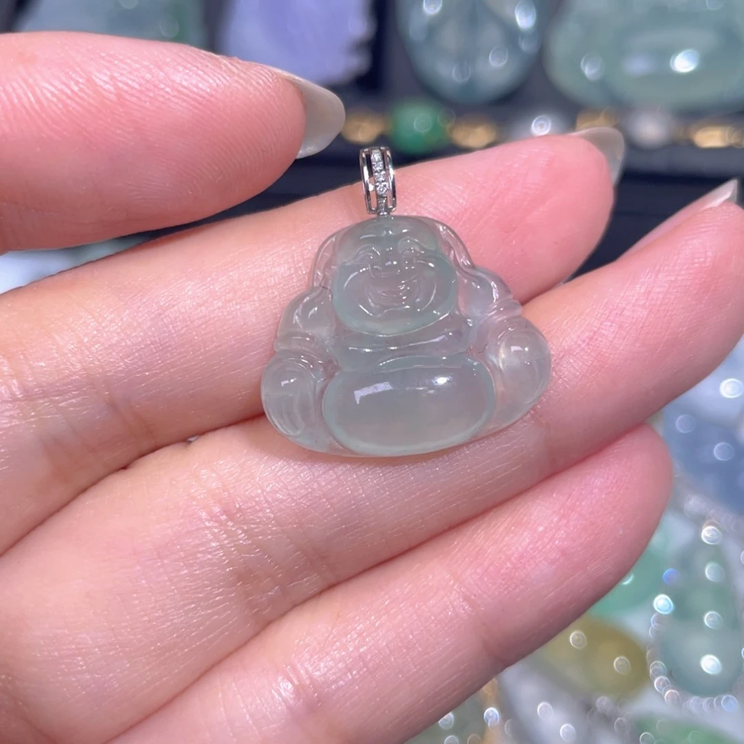颈饰18K金镶嵌翡翠翡翠