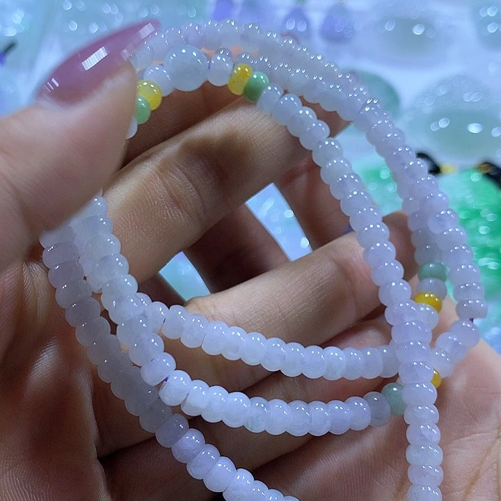 翡翠未镶嵌颈饰天然翡翠A货珠链