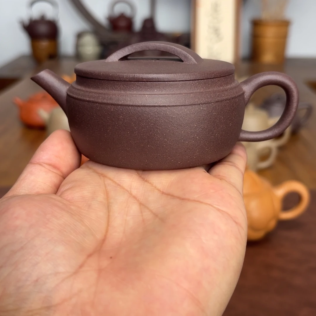 茶壶紫砂汉瓦130毫升千禧紫泥
