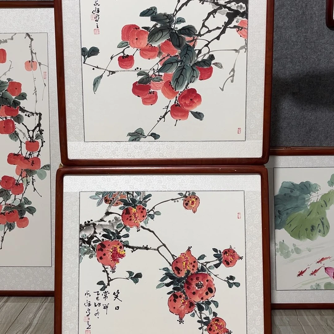 国画书画作品带框63×63