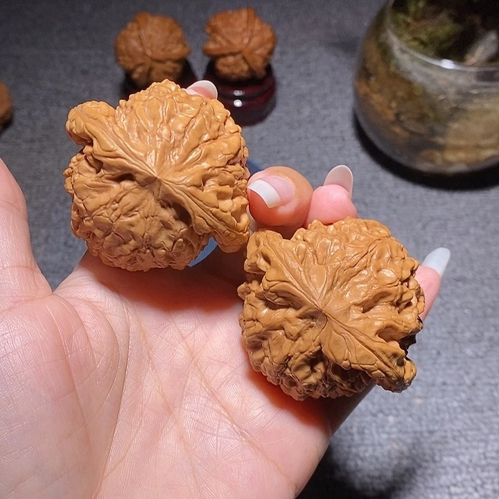 八***吒文玩核桃把件龙鼎全品52左右