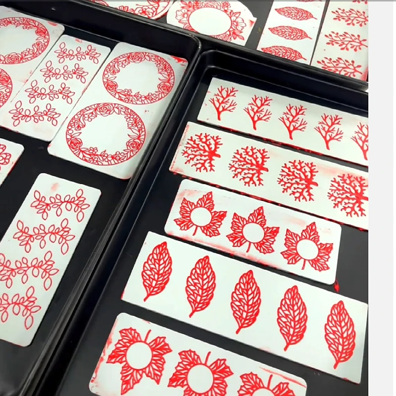 蕾丝镂空树叶脆片模具创意菜装饰分子料理法式叶子巧克力硅胶烘焙