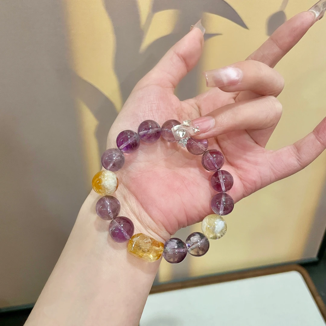 【应如是2.0】12m紫水晶+12m黄塔晶原创设计天然水晶多样性TY129